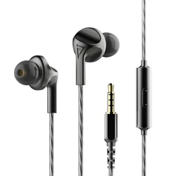 AUGLAMOUR F200 In Ear Earphone 10MM Dynamic Drive HIFI DJ Metal Earphone Subwoofer Sports Headset With Microphone