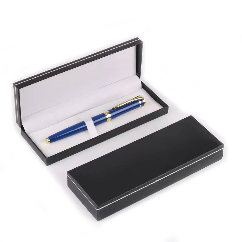 Оптовая продажа рекламная роскошная ручка руководителя с индивидуальным напечатанным логотипом металлическая синяя ручка-ролик для