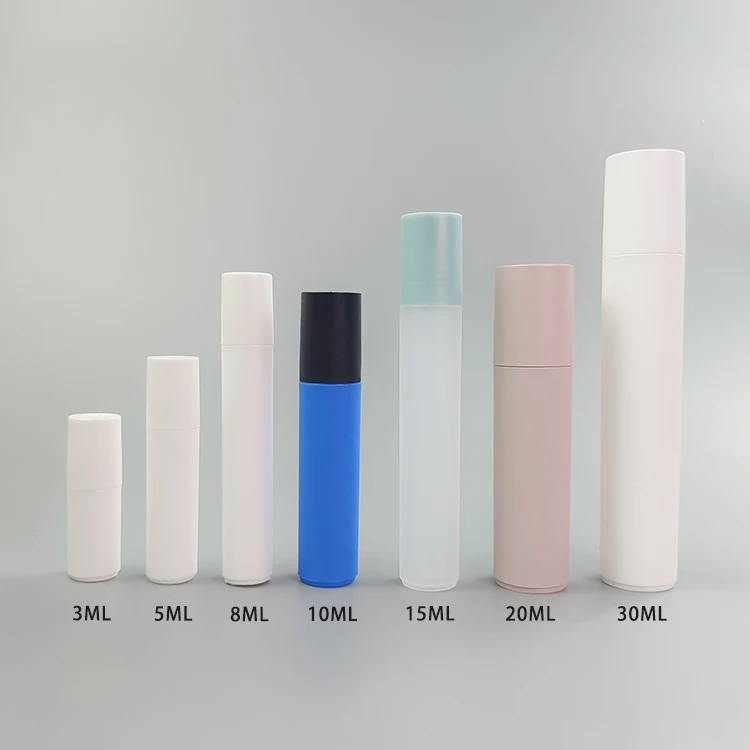 3/5/8/10/15/20/30ml Popular PP Roll on Bottle with Stainless Steel Roller Ball for Cosmetic Perfume Oil Empty Plastic Bottle