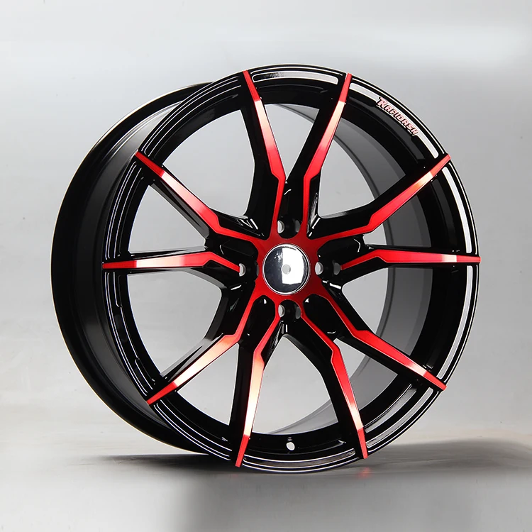 15 inch red undercut black machine face wheel rim