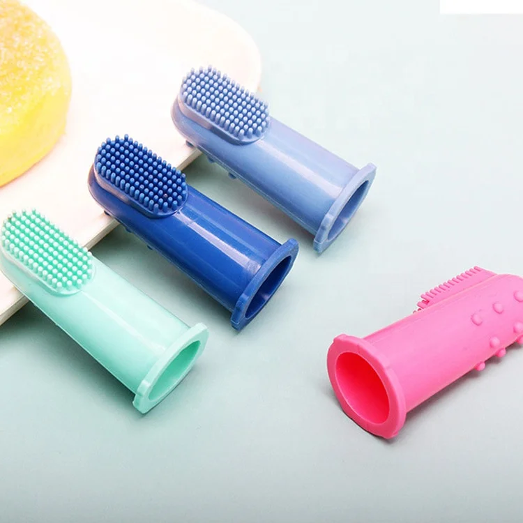 New design Finger Brush Pets Soft Bristle Silicone Toothbrush for Small to Large Dogs Dental Care Double Sided