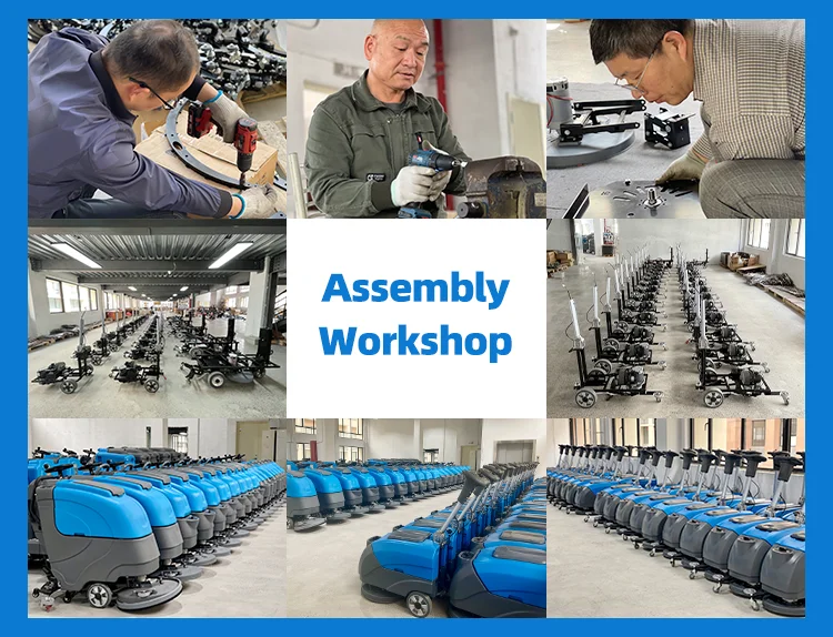 Low Price Commercial Tile Floor Cleaning Machine Low Noise Walk Behind Floor Cleaner 24v