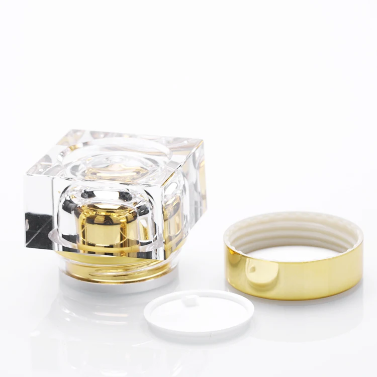 New Products Skin Care Face Cream Container Acrylic Cosmetic Jar Square 5g 10g 15g 30g 50g 15ml 30ml 50ml 80ml 100ml Plastic