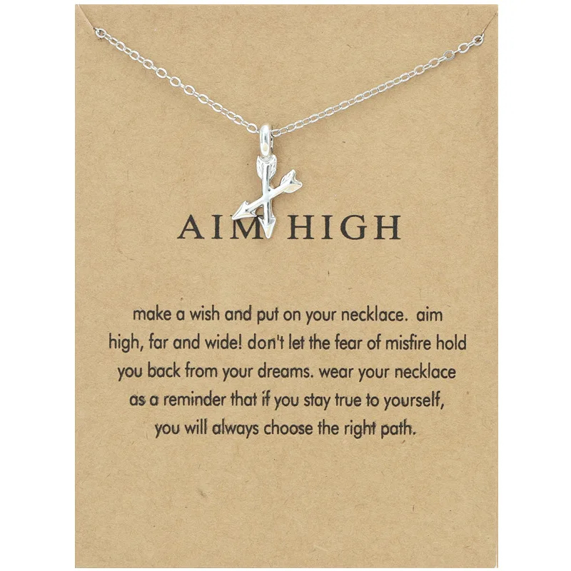 Fashion Aim High Gold-color Crossing Arrows Reminder Necklace For Women Jewelry