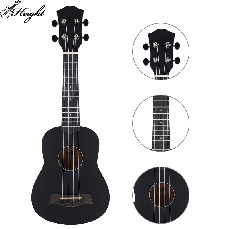 21 inches Black Ukulele Linden wood Back composite wood Fingerboard ukulele tenor ukulele acoustic guitar