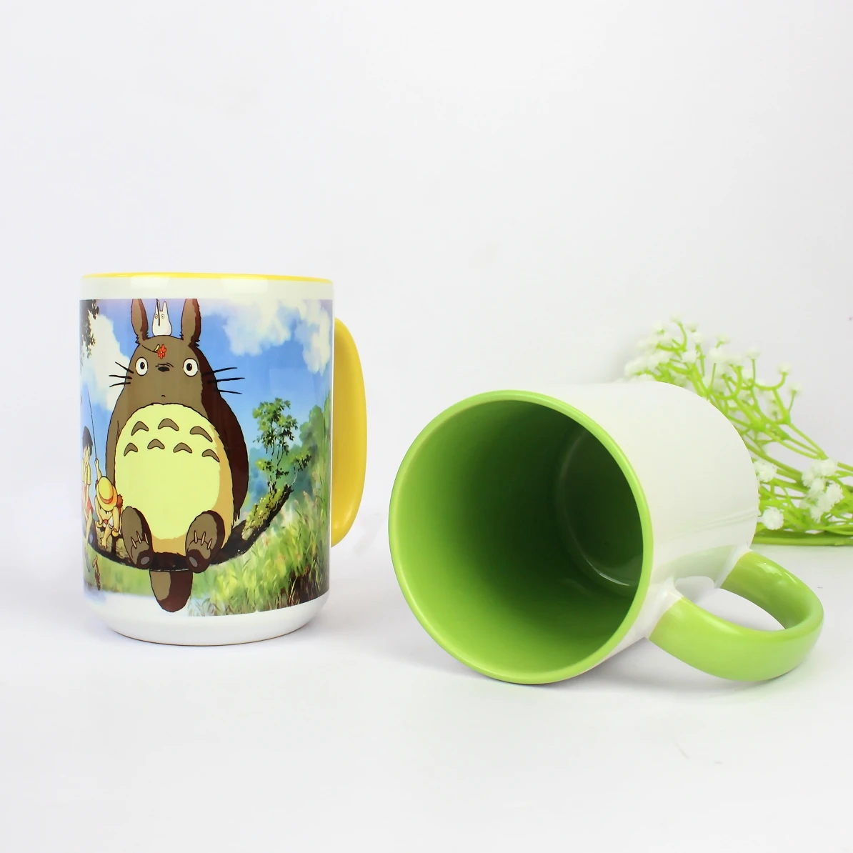 15oz Colorful Sublimation Ceramic Mug 15oz Custom Inside Handle Color Plain Mug Manufacturer Sublimation Coffee Mugs