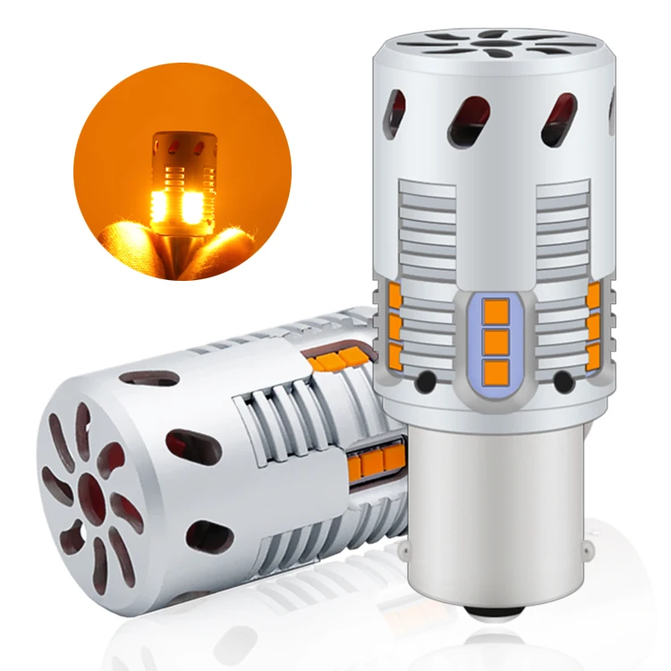 Автомобильный аксессуар 1156 1157 PY21W S25 BA15US 15SMD csp-технология для светодиодов ошибок нет hyper флэш Янтарный Светодиодные лампы мигать светодиодный задний фонарь стоп-сигнал 12v