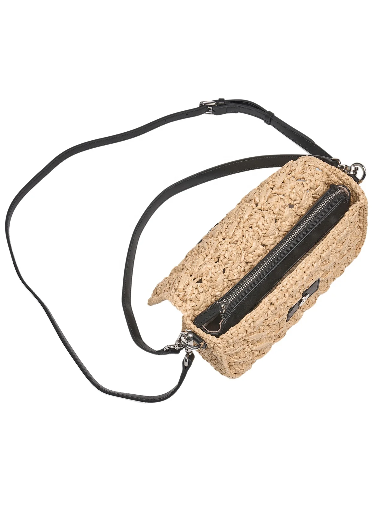2024 new summer stylish women lady natural matte raffia straw hand made bag