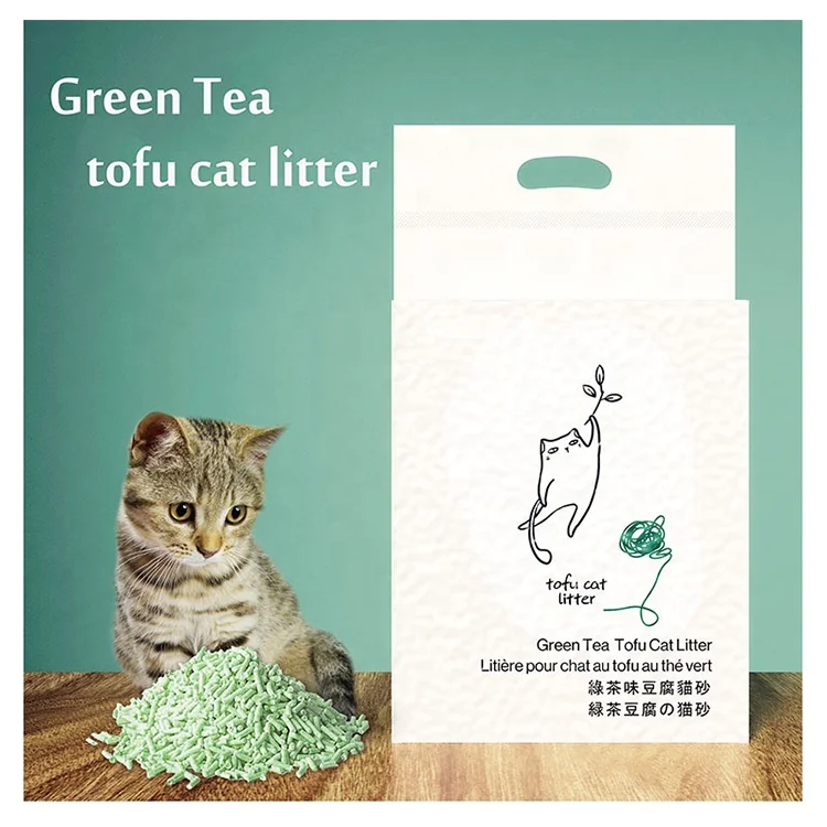 
Natural Tofu Cat Litter Green Tea Flavor Tofu Cat Litter 2mm 
