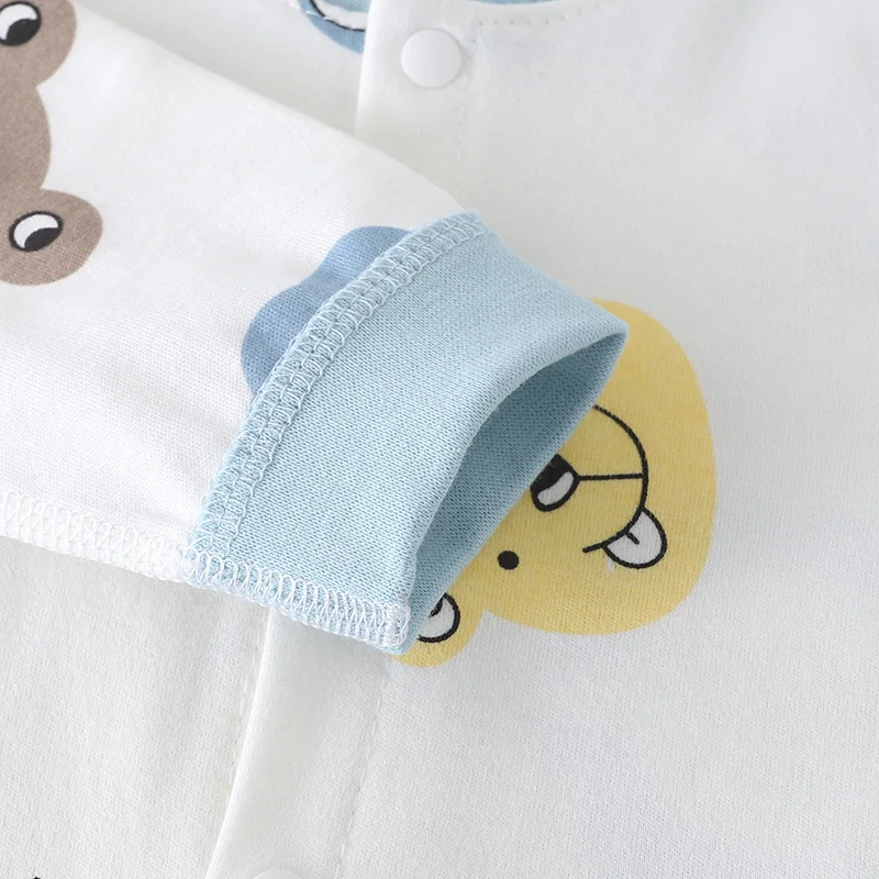 Spring and Autumn Newborn Long Sleeve Combed Cotton Printed Boneless Bodysuit