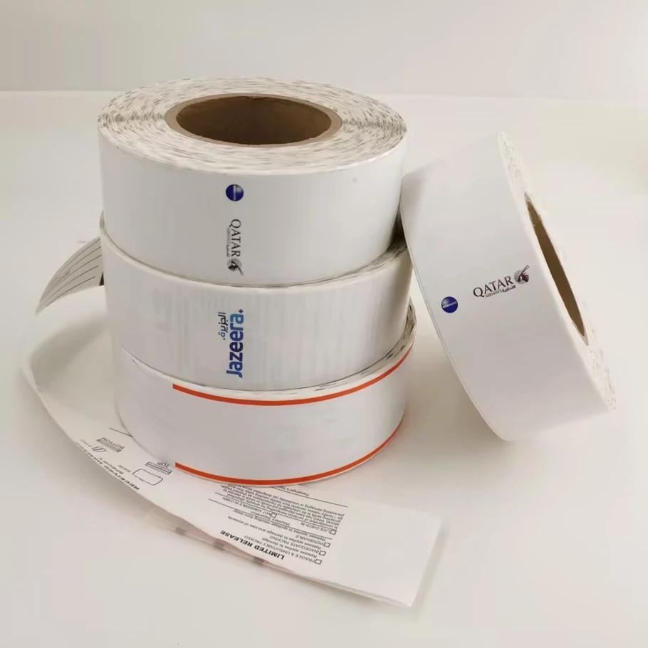 Self Adhesive Label Airline Rfid Baggage RFID UHF Label Sticker thermal paper baggage tag.