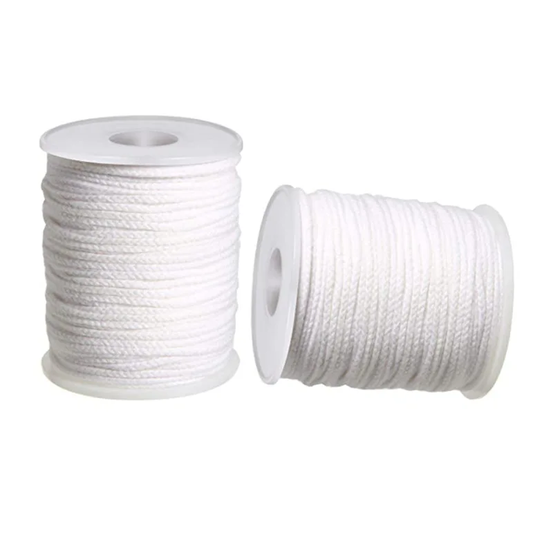 4mm Flat Braid Cotton Wick Rope for Oil Lamp Packaged in Roll for Lighting Packaging