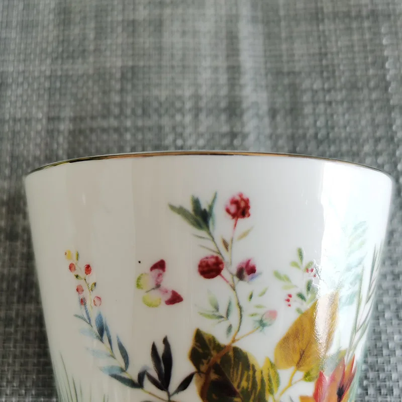 Wholesale Custom Logo Flower Pattern Turkish Coffee Cups Porcelain Tea Cup Ceramic cup