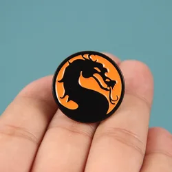 Movie Mortal Kombat Symbol Dragon Metal Badge Enamel Brooch Pins for Fans Gift