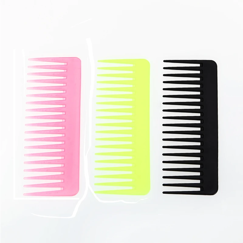 Large Wide Tooth Combs Curved Hook Brushes Detangling Big Teeth Hairdressing Cellulose acetate comb