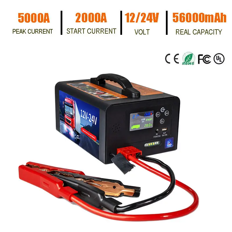 42000mAh Jumps Power 12V & 24V Jump Starter for Cars 1500A Multifunctional Jump Starter With SOS Torch Light