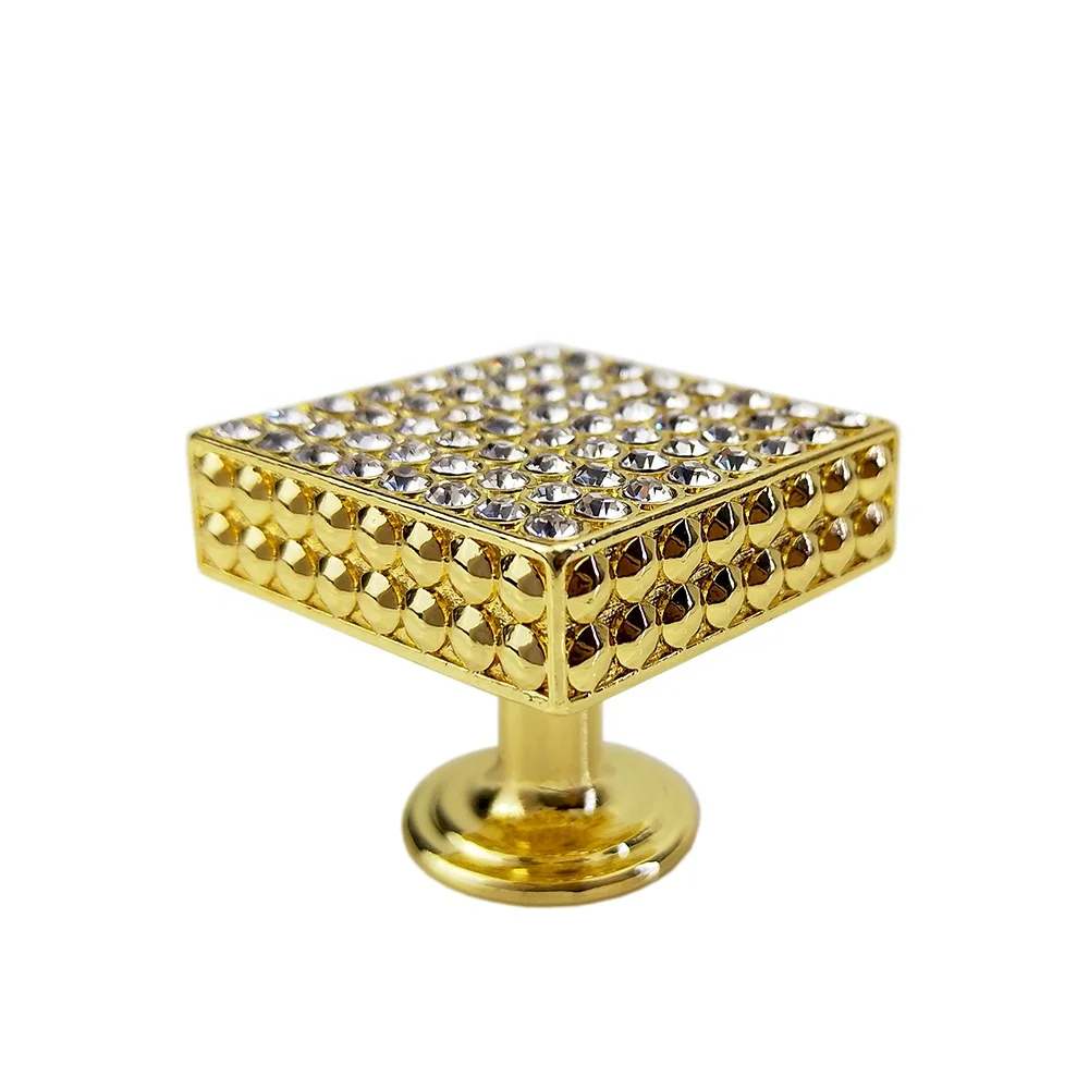 square rhinestones metal alloy furniture cabinet knobs,drawer handle