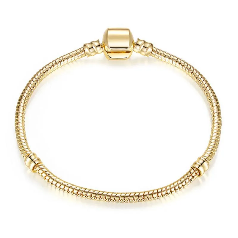 Popular Snake Chain Bracelet DIY Beaded Pendant Fit Chain Bangle Jewelry Made Gift Bracelet High Quality Chain for charms girls