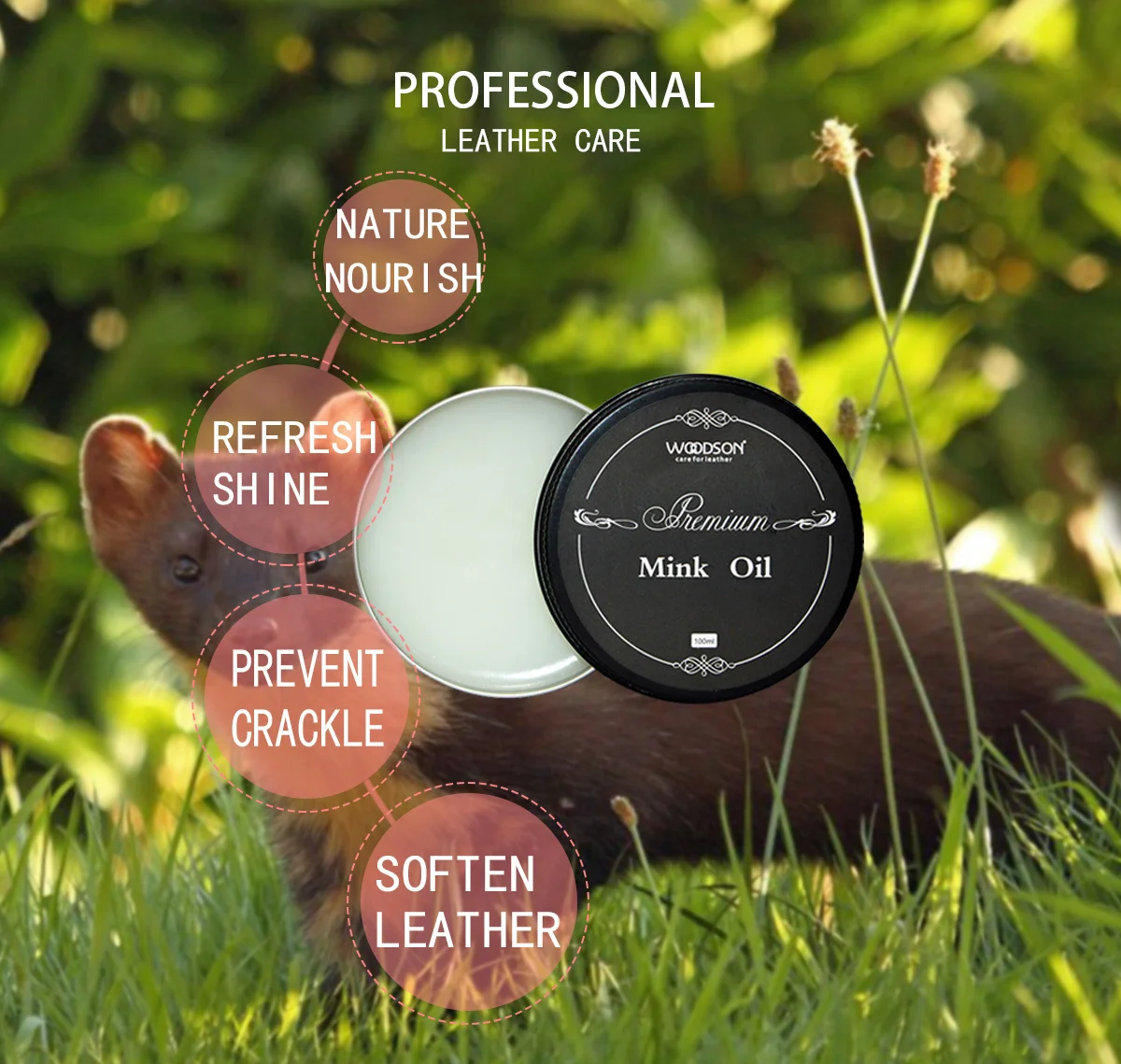 Nourishing Softening Tanned Leather Care Wax Solid Mink Oil Balm Furniture Repair Protective Salve