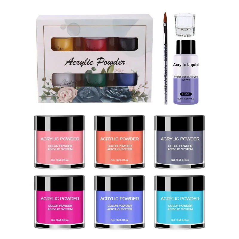Private label Fast Drying Nail Art Designs Acrylic Dipping Powder Set Best Price Colorful Nail Acrylic Powder Set