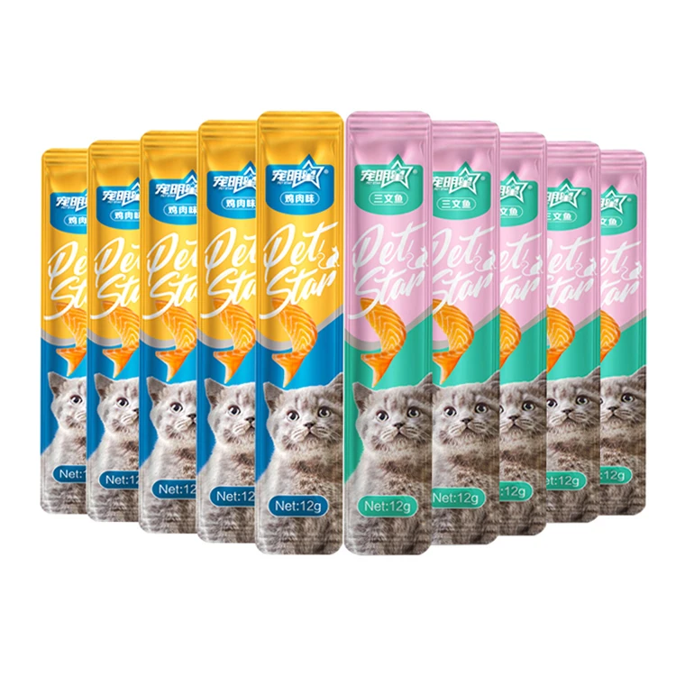 
 Оптовая продажа качество питания для домашних животных 12 г вкусные кошачьи бары сумка для угощений, закусок влажной пищи  