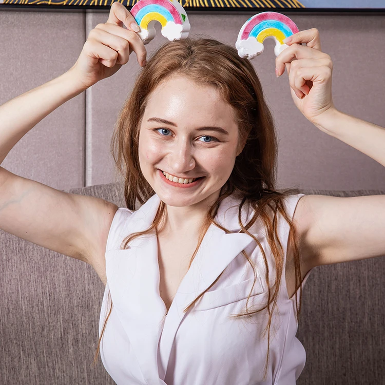 Best Wholesale Christmas Gift Low Price Large Bubble Bath Fizzies Organic Ingredients rainbow bath bomb