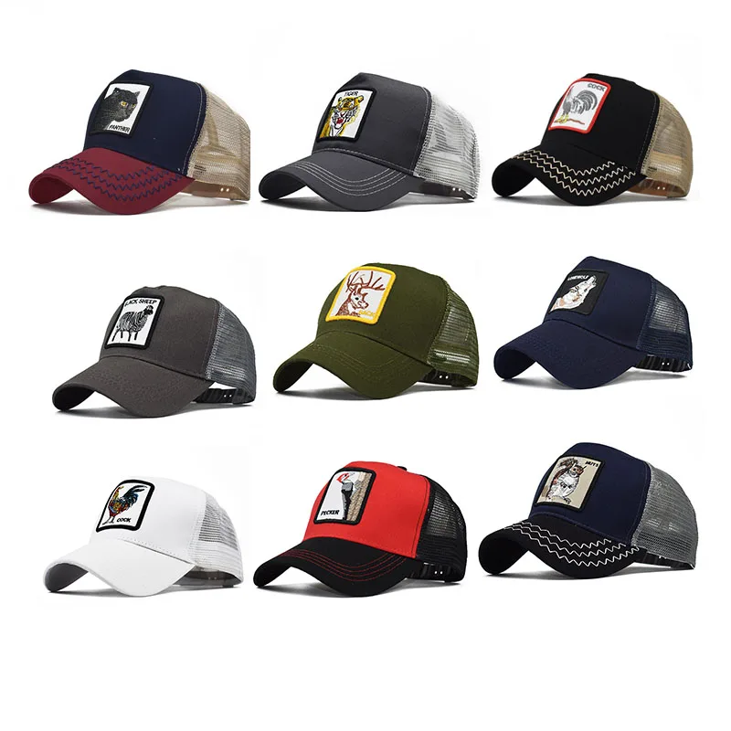 5 Panel Trucker Hat Men Mesh Gorros Animal Hat Embroidery Baseball Cap Cartoon Sports Caps Embroidery Trucker Hat