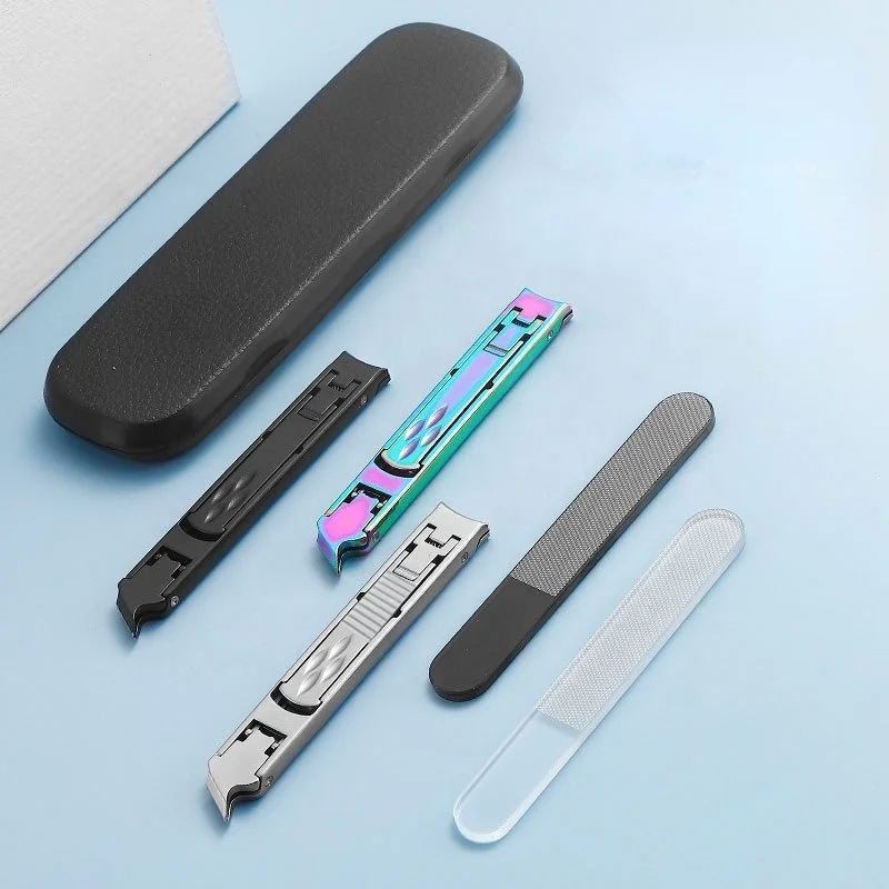 tiktok hot selling 2022 portable folding nail scissors professional double-head dual-use stainless steel nail manicure tool