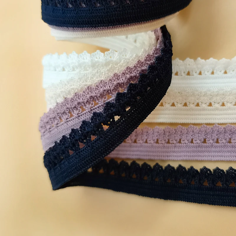 Wholesale Picot Edge Elastic Lingerie 10 mm Edging Lace High Elasticity Underwear Webbing Band 3/8 Decor Scallop Tape