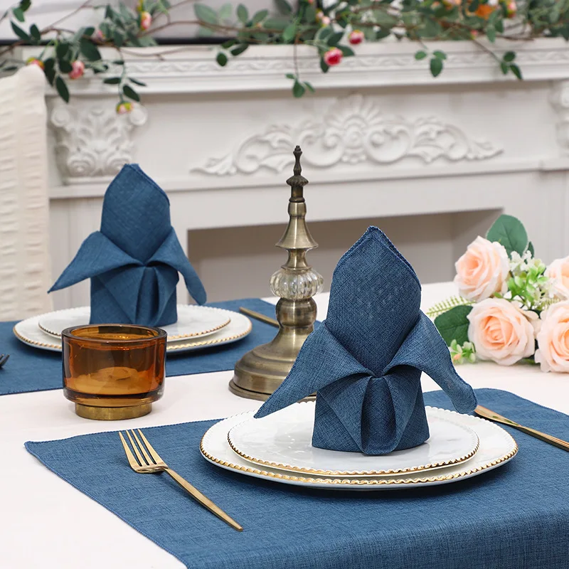cloth Reusable good quality 45x45cm solid hotel napkin Square tray folding cloth  table napkin for wedding Party decoration