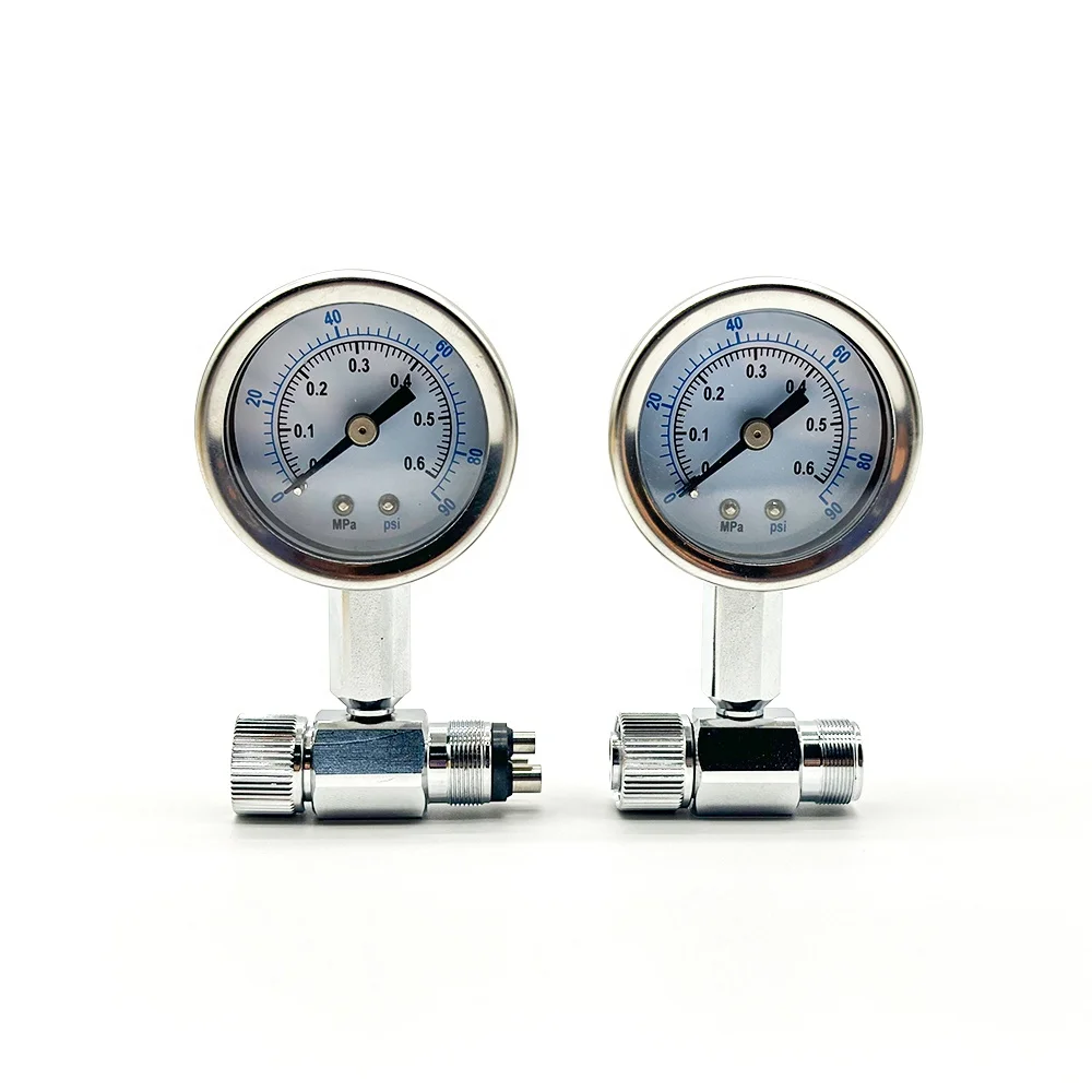 Dental Handpiece Turbine Manometer Tools Air Pressure Test Gauge