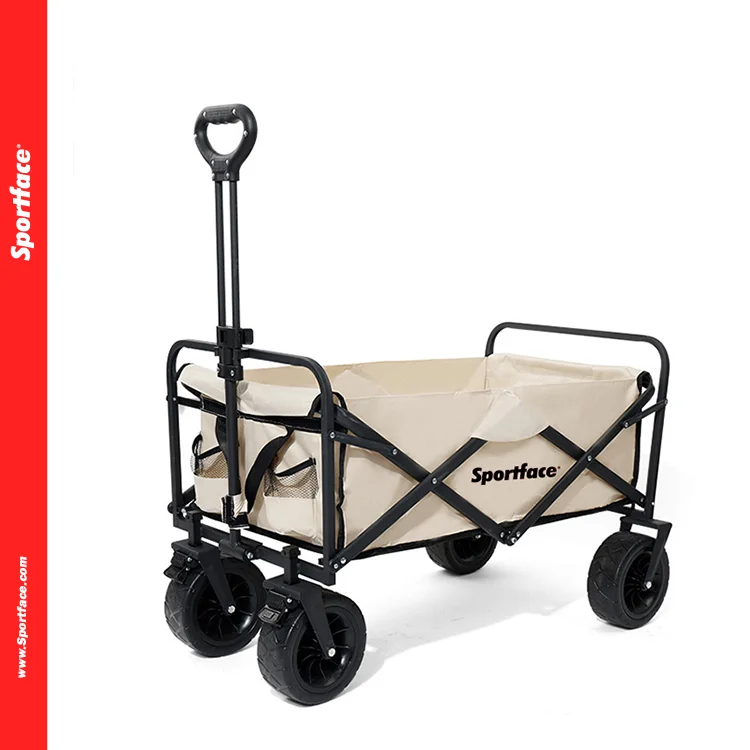 Sportface Outdoor Multi-functional Folding Trolley Portable Equipment Camp Car With Roof Camping Equipment Trolley