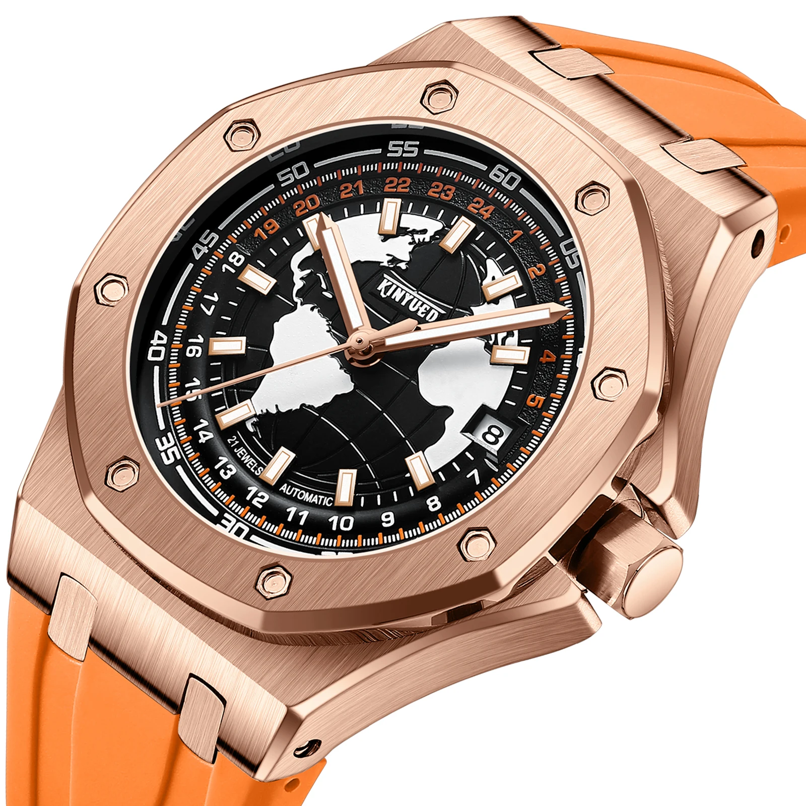 Fashion Business Mens Watches Top Luxury Mechanical Watch Men Stainless Steel Waterproof Wristwatch