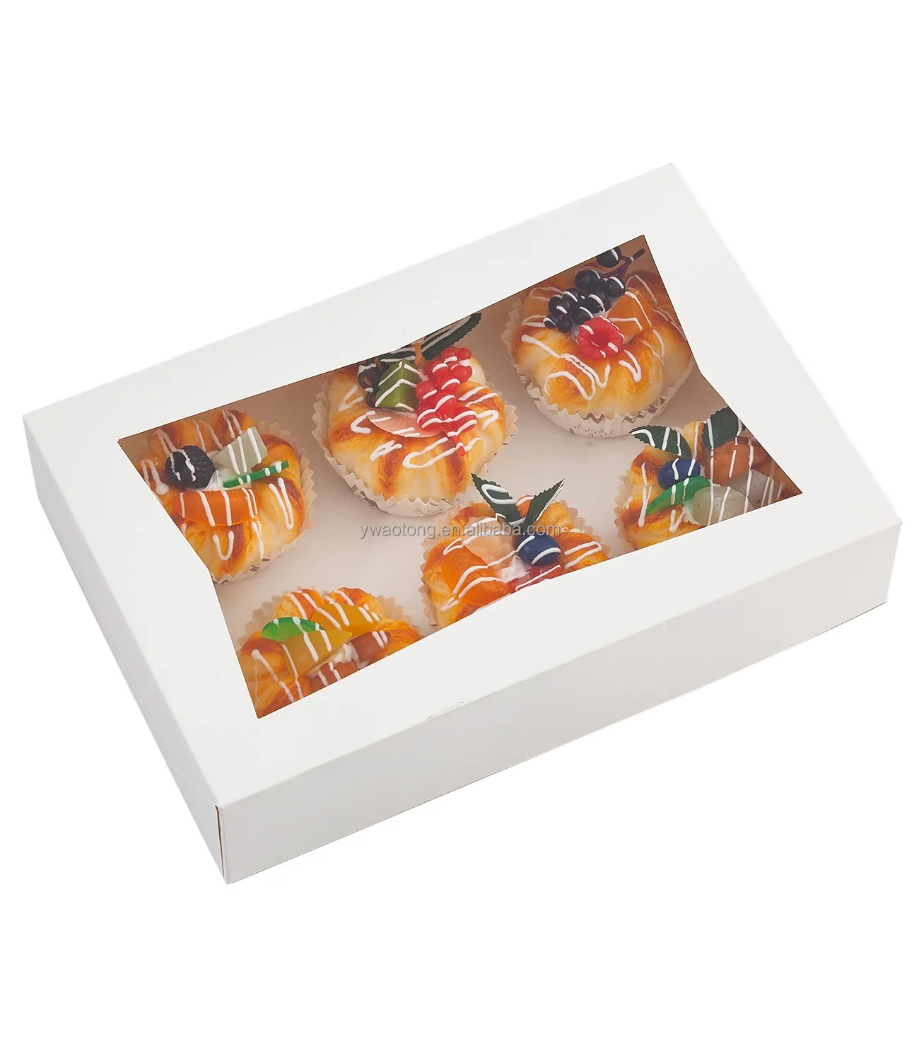 Eco Friendly Custom Design Cake Boxes Gift Packaging Medium White Bakery Cake Boxes With Clear Window