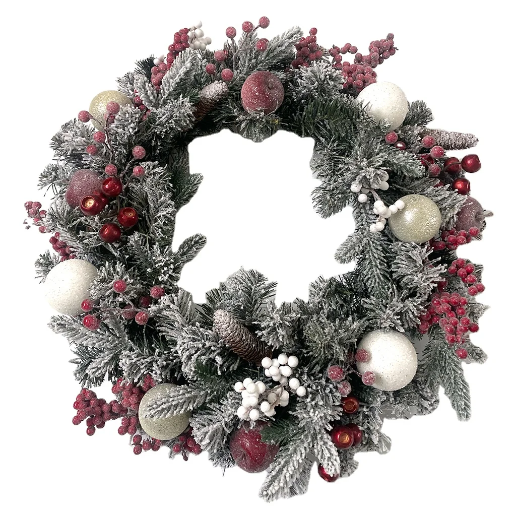 Wholesale frost pine cone ball cherry garland artificial simulation green plant Christmas decoration home ornaments