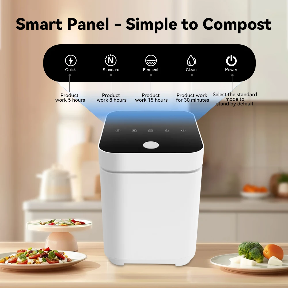 2024 Fertilizing Machines Odor Free Household Kitchen Garbage Customized 3L Kitchen Food Waste Disposer FC04 Black Electric