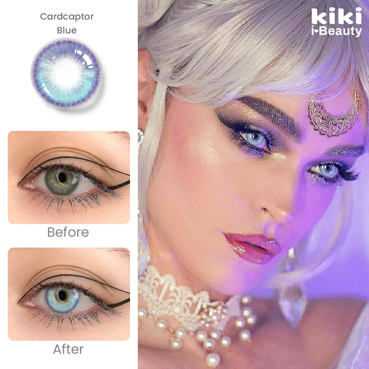 Цветные контактные линзы KIKI Beauty 40% год водяные для глаз Нью-Йорка цветные с городским слоем