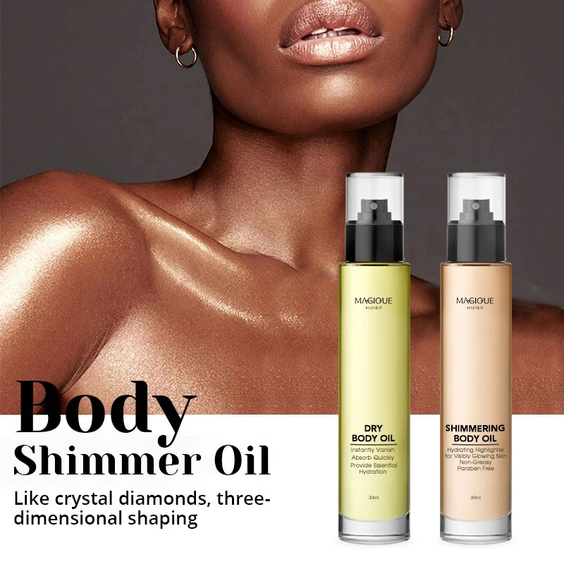 High Quality Shimmering Body Oil Skin Whitening Cream Liquid Highlighter Body Butter Lightening Bronzer Glitter Body Lotion