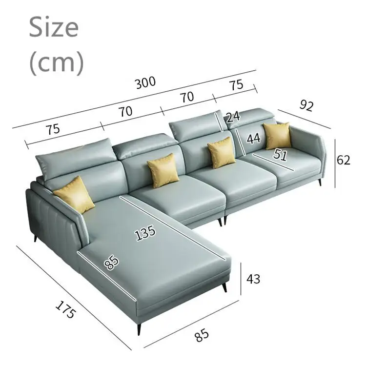Customized fabric premium upholstery leather couch L shaped corner sofa bed wholesale