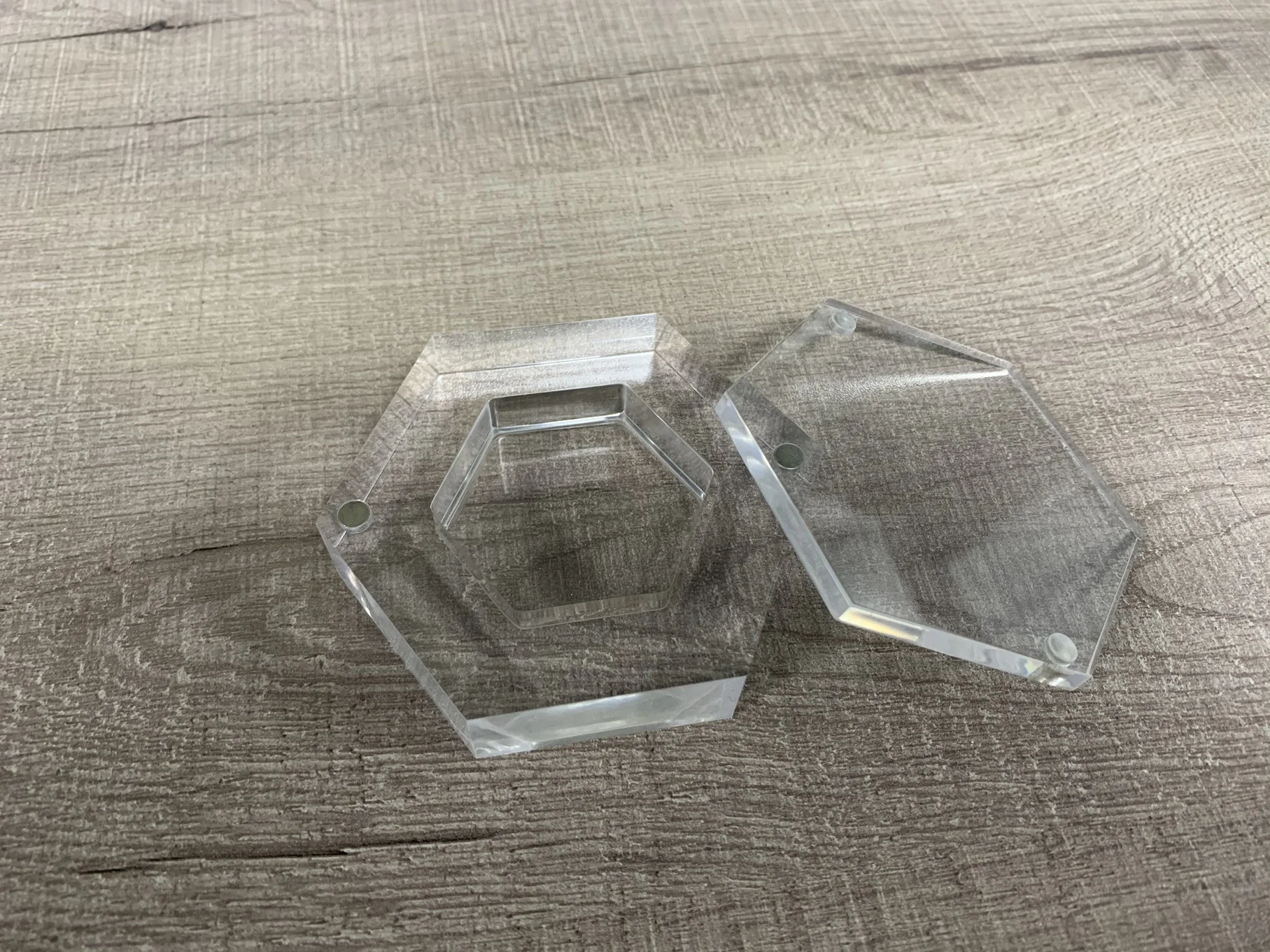 Custom Clear Hexagon Acrylic Ring Box Engraved Wedding Ring Bearer Box Engagement Proposal Ring Storage Gift magnetic boxes