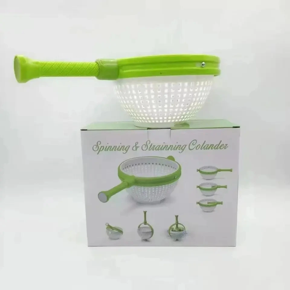 Household Vegetable and Fruit Salad Spinner Cleaning Dehydration Shake Water Rotating Drain Basket