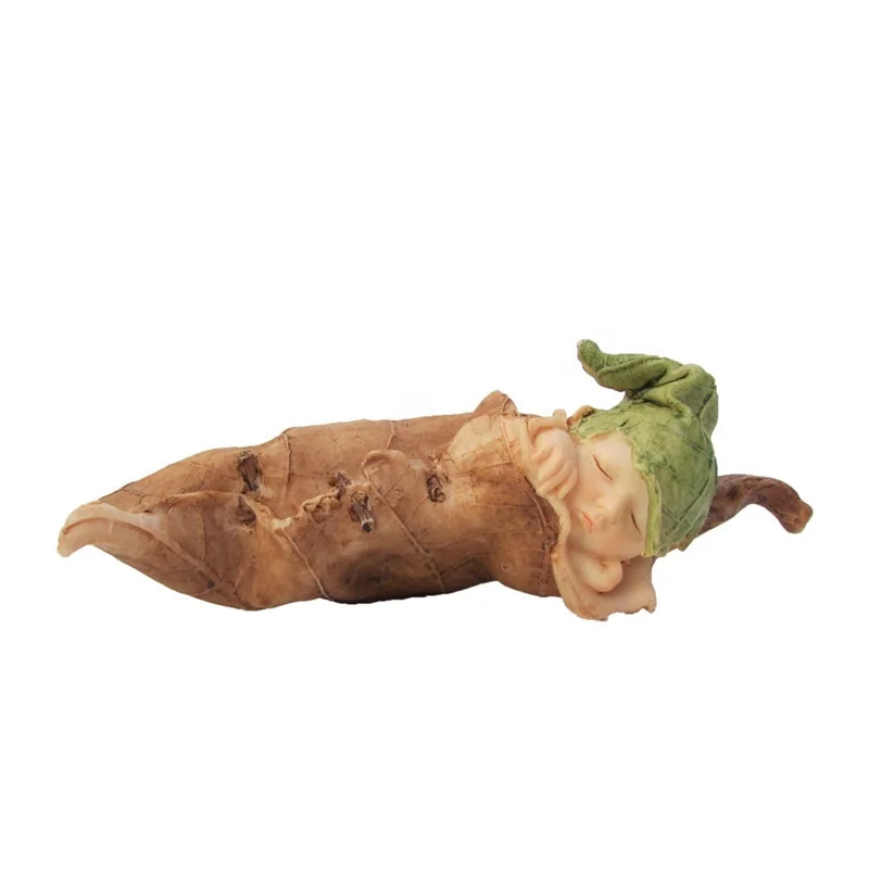 Z07745A Wholesale Cute Baby Souvenir for Baby Birth Leaf Baby Shape Resin Figurine Gift Articles