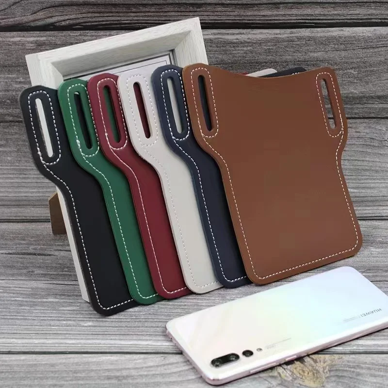 PU Leather Phone Bag Leather Cell Phone Holder For Belt Portable Mobile Phone Storage Case Packaging Bag