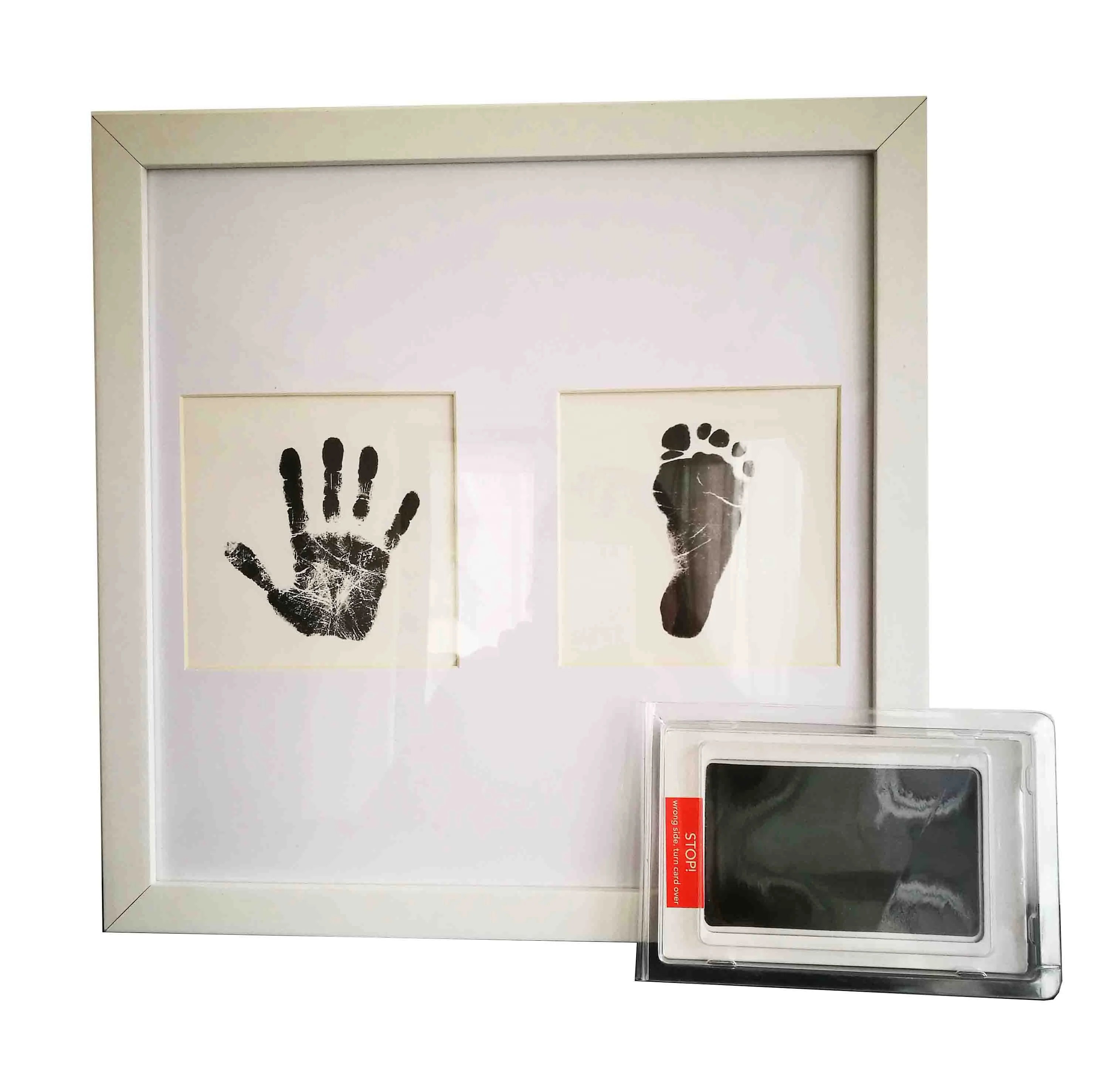2021 Newborn Baby Handprint Footprint Photo Frame Kit MDF Photo Frame Baby Shower Gift keepsake Hot Sale Easter Christmas Gifts