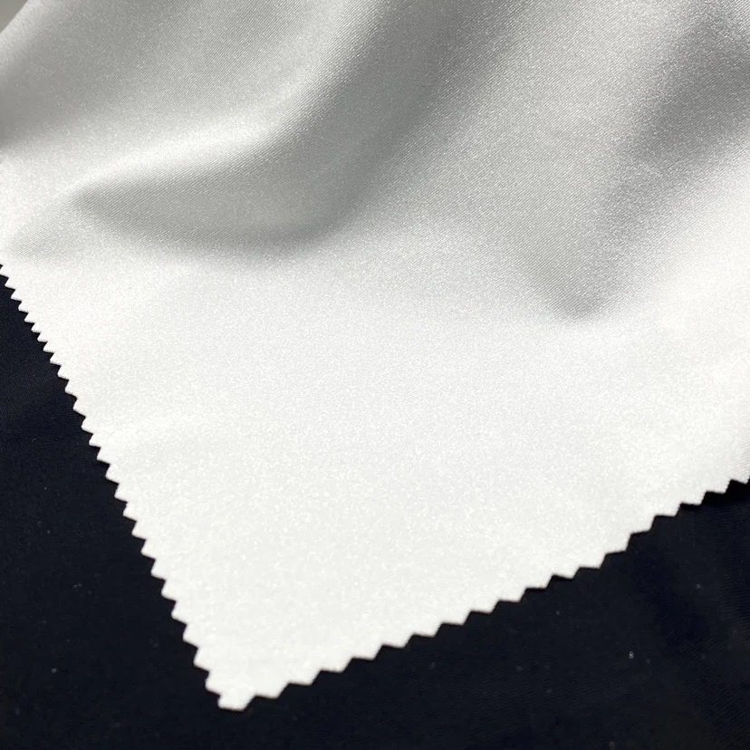 New design shiny white nylon spandex fabric recycled stretch fabric for swimwear  women bikini sexy swimsuit