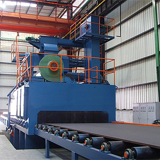 Shot blasting machine for i sections rust remove