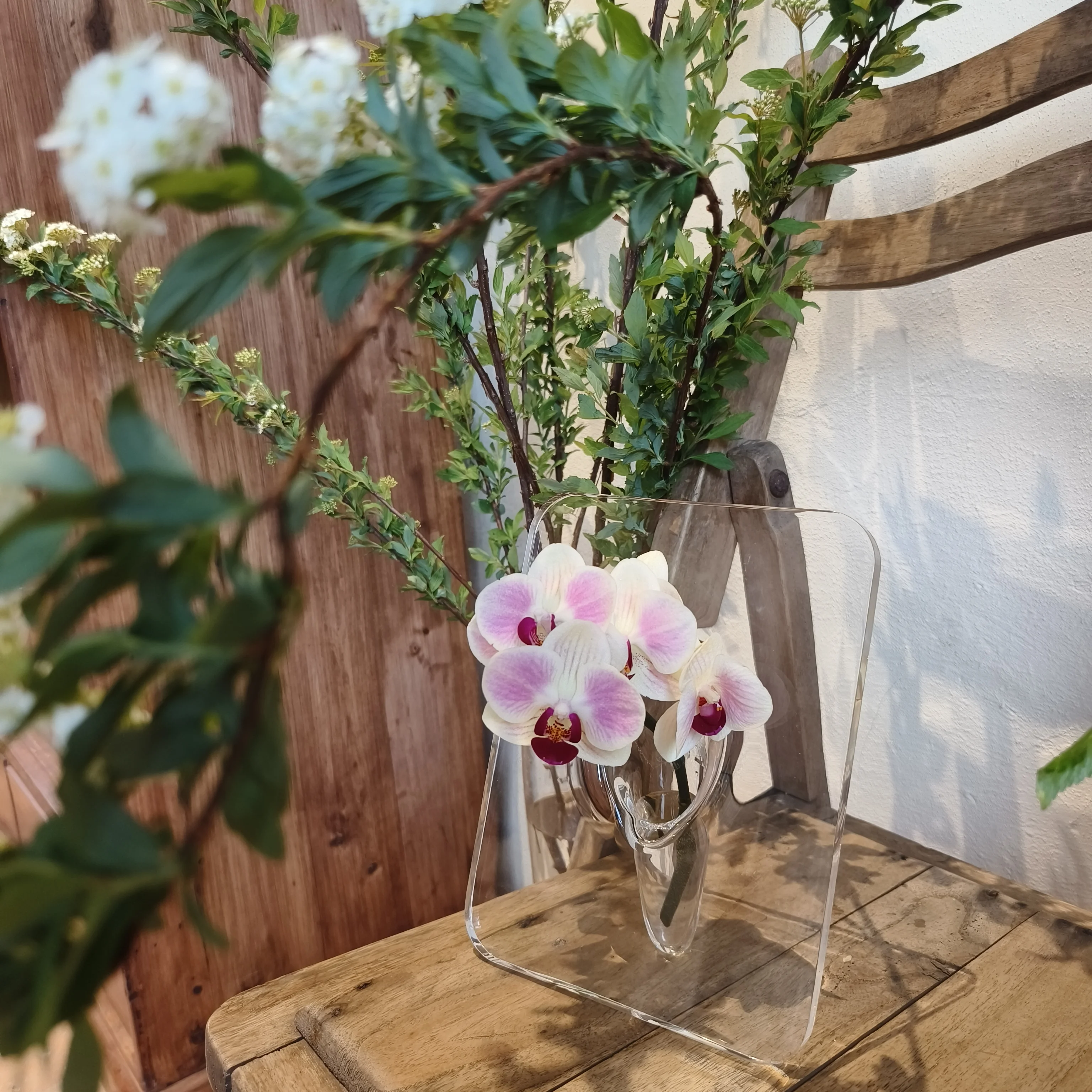 Home Decoration Plastic Flower Vase Acrylic Flower Vases Custom Tabletop Geometric Customized Color