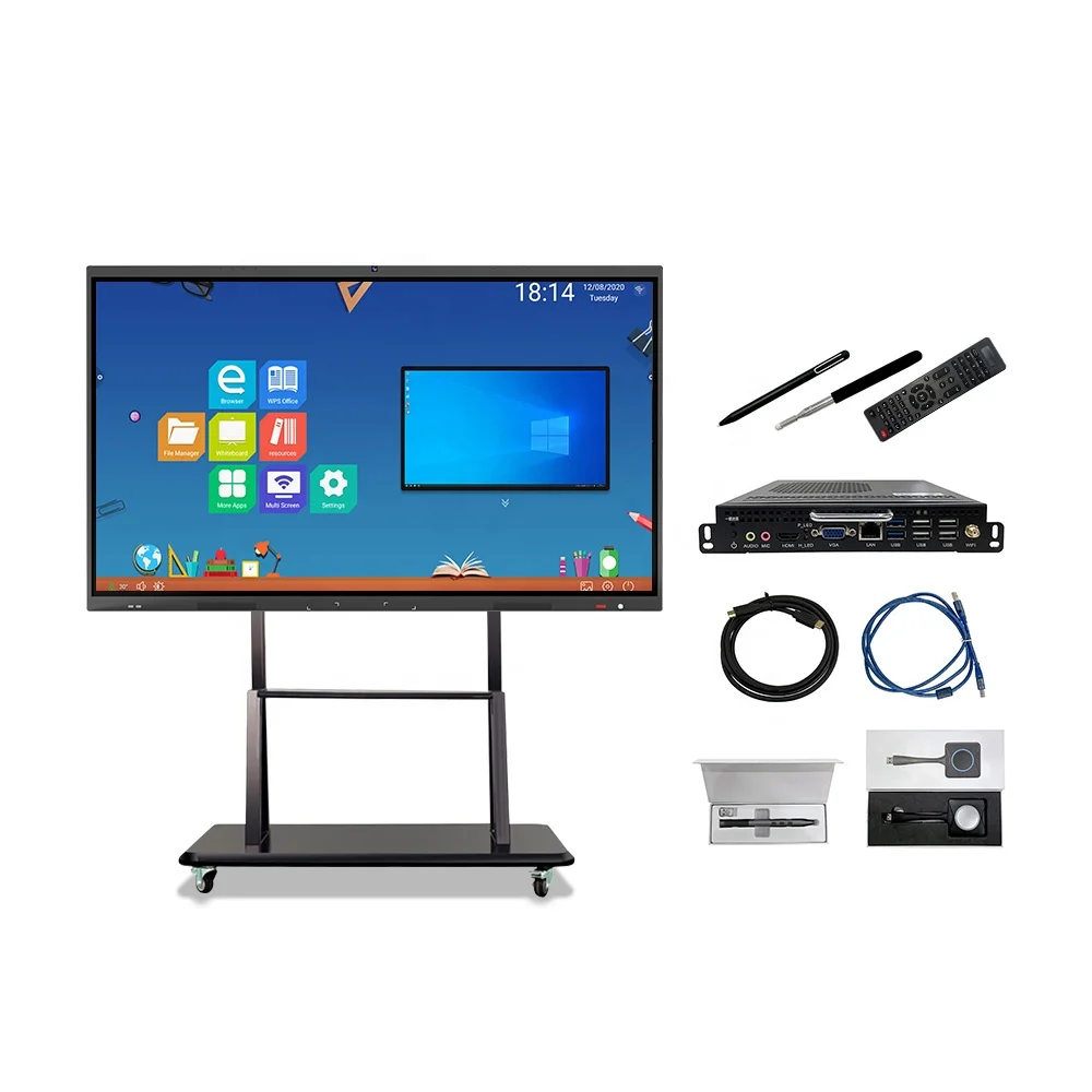 Оптовые цены умная доска Multi Touch для образования 75 дюймов интерактивные плоские панели черная ЖК-доска помещений