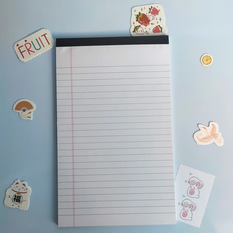 Custom A5/A6 Kids Stationary Notepad Set Micro Perforated Writing Pad College Ruled Legal Notepads Paper Material for Gift Use