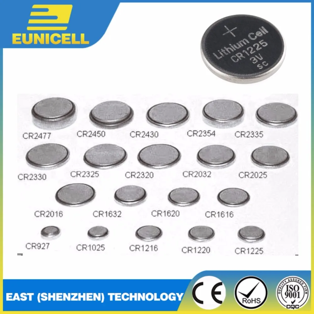 Eunicell CR1225 battery CR 1225 3V lithium button cell battery